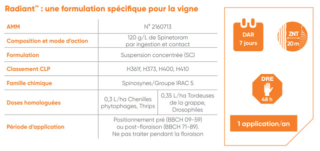fiche technique insecticide vigne radiant