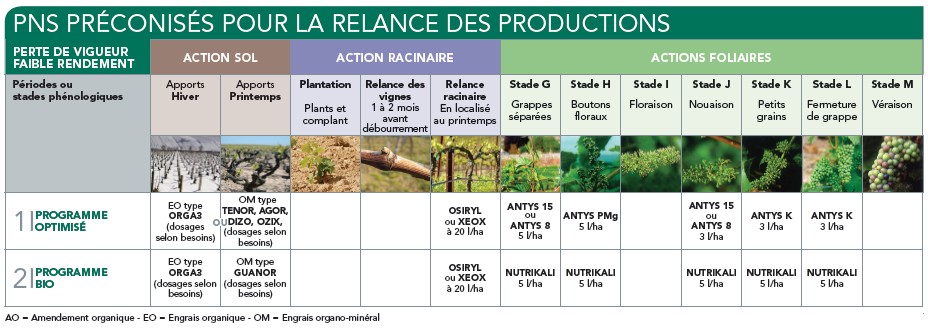 Programme Fertilisation, Nutrition et Stimulation Vigne Frayssinet