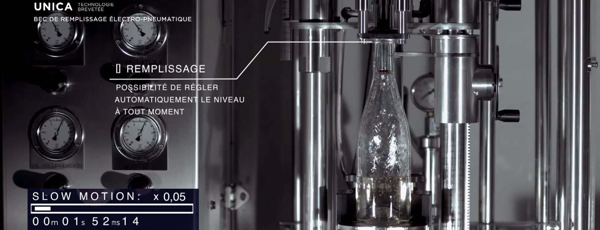 bec unica remplissage bouteille vin bierre petillant gazeux gai