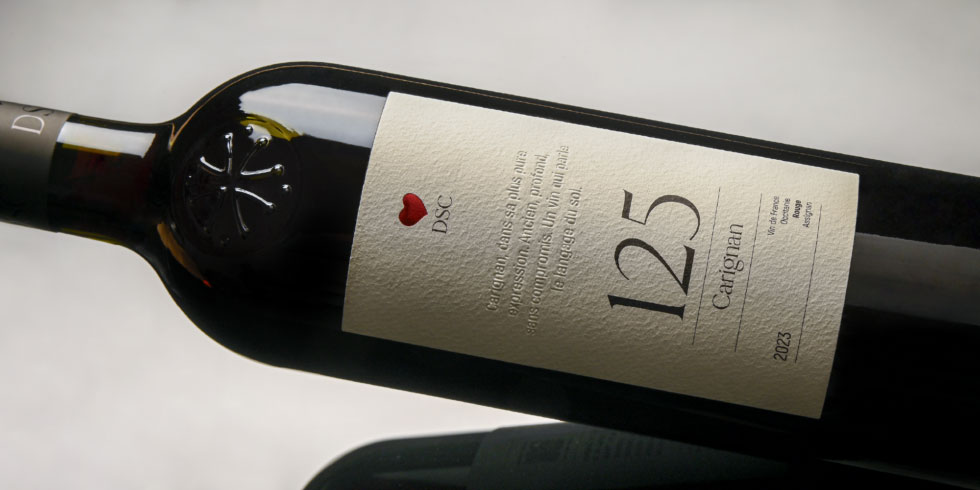 etiquettes vin papier texture grain carignan 125 inessens