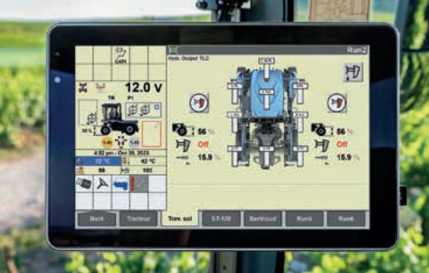tableau de bord connecte tracteur vigne te6 new holland