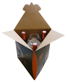 caisse carton 3 bouteilles triangulaire