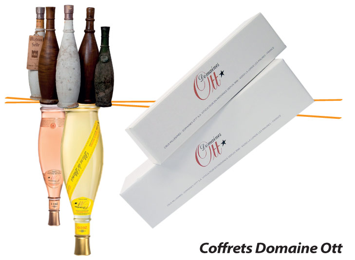 Domaine Ott coffret carton vin flacon amphore smurfit brignolles 
