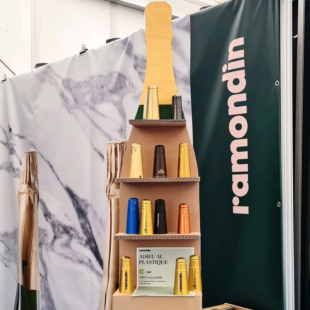 e cap capsule coiffe aluminium champagne ramondin