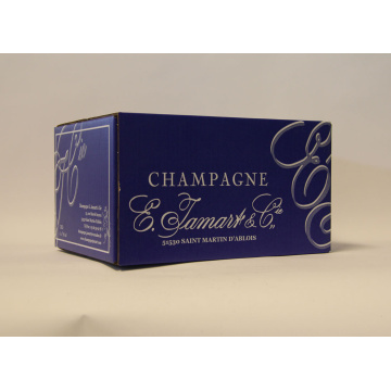 Caisse cartons pour 6 bouteilles de Champagne par Smurfit Kappa CNC.