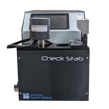 checkstab permet de déterminer rapidement et facilement la stabilité tartrique du vin, en se basant sur la mesure de la conductivité électrochimique.
avantages

fonction de contrôle interne pour une analyse simple et rapide.
ecran tactile
système de ventilation silencieux
istribution automatique de bitartrate de potassium (kht)
interface usb pour le transfert de données et la mise à jour du programme
mise en veille automatique

principe
3 méthodes différentes sont utilisées :
- la