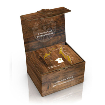 Coffret en carton ondulé style caisse bois vins couchées de 6 bouteilles de vins, écoresponsable  par Smurit Westrock Parnalland

