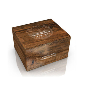 Coffret en carton ondulé style caisse bois vins couchées de 6 bouteilles de vins, écoresponsable  par Smurit Westrock Parnalland

