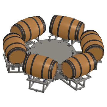 Barilav le nouveau Laveur barriques et tonneaux de vins et champagnes rotatif de Lamouroux, protocole définie et personnalisable, étapes de lavage, de rinçage.